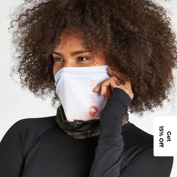 Oiselle UPF 50 sun neck gaiter buff - NWT new mountain design - Picture 3 of 3